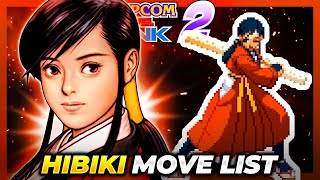 HIBIKI MOVE LIST  Capcom vs SNK 2 Mark of the Millenium 2001 CVS2 [upl. by Sirrep330]