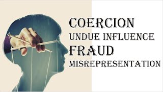 Coercion Undue Influence Fraud Misrepresentation  Indian Contract Act 1872  Law Guru [upl. by Erika]