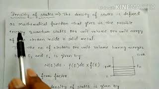 Density of states and Derivation of Fermi Energy at 0 K [upl. by Sass]