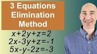 Solving Systems of 3 Equations Elimination [upl. by Airdnoed533]