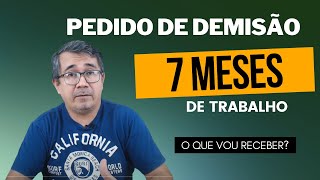 PEDIDO DE DEMISSÃO  CÁLCULO DA RESCISÃO [upl. by Akeem]