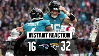 INSTANT REACTION Patriots bullied by Jaguars in demoralizing 3216 loss [upl. by Ilario740]