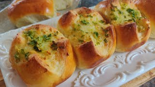 蒜香面包 超级柔软 太香了 Super Easy and Fluffy Garlic Bread Recipe [upl. by Crofoot]